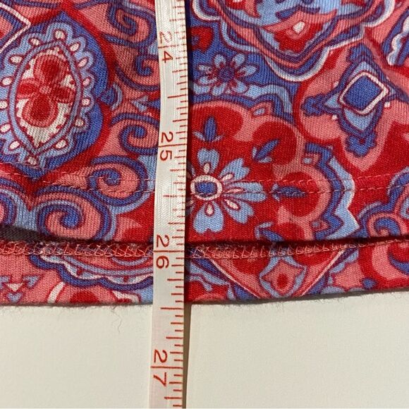 Talbots Pink Paisley Split Neck Pima Cotton Blend 3/4 Sleeve Blouse Women's XLP - Picture 14 of 16